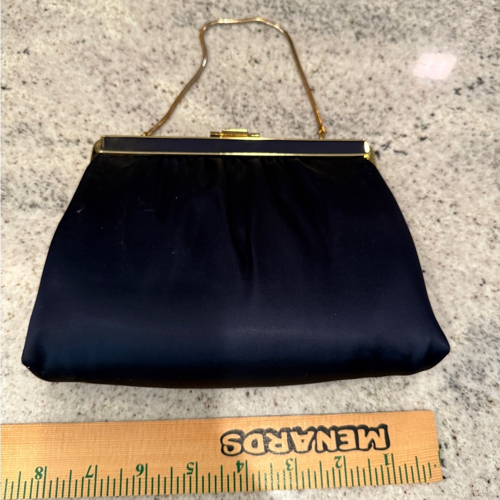 Vintage Satin Ande Evening Bag Purse with Clasp - Picture 3 of 6
